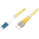 Digitus LWL patchkabel, duplex, LC > ST stik, singlemode OS2 Gul