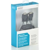 Digitus USB 2.0 - 2x RS-232 serielkabel Sort 1,5 m USB Type-A DB-9 Sort, Sort, 1,5 m, USB Type-A, DB-9, Hanstik, Hanstik