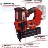 EINHELL Professional Akku-Nagler FIXETTO 18/50 N - Solo, 18Volt, søm maskine Rød/Sort