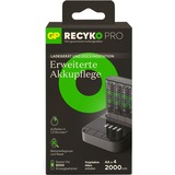 GP Batteries USB batterioplader RECYKO PRO P461, 4 opladningspladser, inkl. dockingstation D461 grå