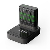 GP Batteries USB batterioplader RECYKO PRO P461, 4 opladningspladser, inkl. dockingstation D461 grå