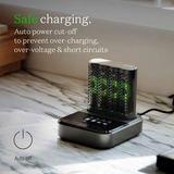 GP Batteries USB batterioplader RECYKO PRO P461, 4 opladningspladser, inkl. dockingstation D461 grå