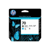 HP 70-skrivehoved, mat sort og cyan, Skrivehovedet mat sort og cyan, HP DesignJet Z2100-fotoprinter; HP DesignJet Z5200 PostScript-printer; Photosmart Pro..., Termisk inkjet, Sort, Blå, C9404A, Singapore, 143 mm