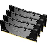 Kingston FURY FURY 64 GB 3600 MT/s DDR4 CL16 DIMM (sæt med 4) 1Gx8 Renegade Sort, Hukommelse Sort, 64 GB, 4 x 16 GB, DDR4, 288-pin DIMM