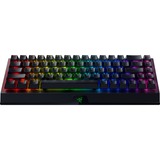 Razer BlackWidow V3 Mini HyperSpeed tastatur USB + RF Wireless + Bluetooth QWERTY UK engelsk Sort, Gaming-tastatur Sort, DE-layout, Razer Yellow, 65%, USB + RF Wireless + Bluetooth, Mekanisk, QWERTY, RGB LED, Sort