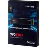 Samsung 990 PRO 1 TB M.2 PCI Express 4.0 NVMe V-NAND MLC, Solid state-drev 1 TB, M.2, 7450 MB/s