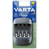 Varta 57680 Vekselstrøm, Oplader Alkaline, Nikkel-Metalhydrid (NiMH), AA, AAA, 4 stk, Batterier inkluderet