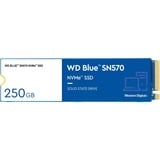 WD WD Blue SN570 M.2 250 GB PCI Express 3.0 NVMe, Solid state-drev Blå/Hvid, 250 GB, M.2, 3300 MB/s