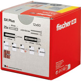 fischer Expansionspløk SX Plus 12x60, Dyvel Lys grå