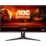 AOC G2 27G2SPAE/BK computerskærm 68,6 cm (27") 1920 x 1080 pixel Fuld HD LED Sort, Rød, Gaming Skærm Sort/Rød, 68,6 cm (27"), 1920 x 1080 pixel, Fuld HD, LED, 4 ms, Sort, Rød
