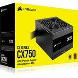 Corsair CX750 750W, PC strømforsyning Sort