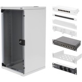 Digitus DN-10-SET-3 stativ 12U Fritstående reol Grå, IT kabinet Lys grå, Fritstående reol, 12U, 30 kg, Nøglelås, Rack skinner, Grå