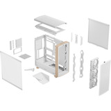 Fractal Design Summit Chalk White TG Clear Tint, Towerkabinet Hvid/træ