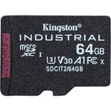 Kingston 64GB microSDXC Industrial C10 A1 pSLC kort enkeltpakke uden adapter, Hukommelseskort Sort, 64 GB, MicroSDXC, Klasse 10, UHS-I, 100 MB/s, 80 MB/s