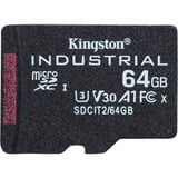 Kingston Industrial 64 GB MicroSDXC UHS-I Klasse 10, Hukommelseskort Sort, 64 GB, MicroSDXC, Klasse 10, UHS-I, Class 3 (U3), V30