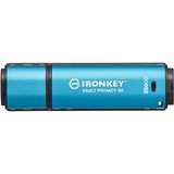 Kingston IronKey Vault Privacy 50 USB-nøgle 256 GB USB Type-A 3.2 Gen 1 (3.1 Gen 1) Blå, USB-stik Lyseblå/Sort, 256 GB, USB Type-A, 3.2 Gen 1 (3.1 Gen 1), 230 MB/s, Hætte, Blå