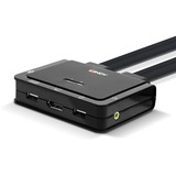 Lindy 42344 KVM Switch Stativ-montering Sort, KVM-switchen Sort, 4096 x 2160 pixel, 4K Ultra HD, Stativ-montering, Sort