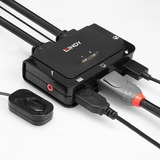 Lindy 42344 KVM Switch Stativ-montering Sort, KVM-switchen Sort, 4096 x 2160 pixel, 4K Ultra HD, Stativ-montering, Sort
