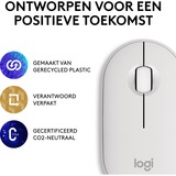 Logitech Pebble Mouse 2 M350s, Mus Hvid