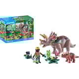 PLAYMOBIL Dinos Triceratops med unger, Bygge legetøj 