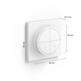 Philips Hue Tap dial switch, Knappen Hvid, Philips Tap dial switch, Trådløs, Hvid, Væg, IP20, Plast, IP20