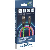 Ansmann USB-A til USB Type-C kabel Sort/gennemsigtig