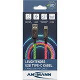 Ansmann USB-A til USB Type-C kabel Sort/gennemsigtig