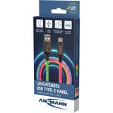Ansmann USB-A til USB Type-C kabel Sort/gennemsigtig