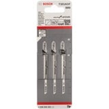 Bosch 2608636432 Stiksavklinger Bimetal 3 stk Stiksavklinger, Laminat, Parket, Uplastificeret polyvinylchlorid (uPVC), Bimetal, Grå, 1,4 mm, 8,3 cm