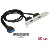 DeLOCK 84836 interface-kort/adapter Intern USB 3.2 Gen 1 (3.1 Gen 1), Slot beslag USB 3.2 Gen 1 (3.1 Gen 1), Sort, Blå, Sølv, 5 Gbit/sek., Polybag