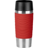 Emsa Waves 360 ml Rød Rustfrit stål, Cup Rød/rustfrit stål, Rød, Plast, Rustfrit stål, Silikone, Te, 4 t