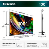 Hisense 100UR8DS, LED-tv Sort/mørk grå