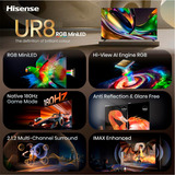 Hisense 100UR8DS, LED-tv Sort/mørk grå