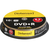 Intenso DVD+R 8.5GB, DL, 8x 8,5 GB 10 stk, DVD tomme medier DL, 8x, 8,5 GB, DVD+R, 120 mm, 10 stk, 240 min., Kageæske