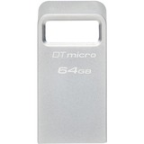 Kingston DataTraveler Micro USB-nøgle 64 GB USB Type-A 3.2 Gen 1 (3.1 Gen 1) Sølv, USB-stik Sølv, 64 GB, USB Type-A, 3.2 Gen 1 (3.1 Gen 1), 200 MB/s, Uden hætte, Sølv