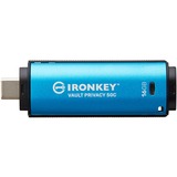 Kingston IronKey Vault Privacy 50 16 GB, USB-stik Lyseblå/Sort
