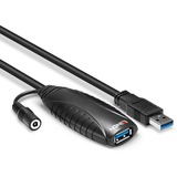Lindy 43156 USB-kabel 10 m USB 3.2 Gen 1 (3.1 Gen 1) USB A Sort, Forlængerledning Sort, 10 m, USB A, USB A, USB 3.2 Gen 1 (3.1 Gen 1), 5000 Mbit/s, Sort