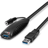 Lindy 43156 USB-kabel 10 m USB 3.2 Gen 1 (3.1 Gen 1) USB A Sort, Forlængerledning Sort, 10 m, USB A, USB A, USB 3.2 Gen 1 (3.1 Gen 1), 5000 Mbit/s, Sort