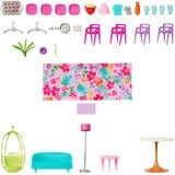 Mattel Barbie-sommerhuslegesæt med over 30 dele, legetøj til børn fra 3 år, Dollhouse legetøj til børn fra 3 år, 3 År, Montering påkrævet