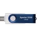 Patriot Xporter X550 128GB, USB-stik Blå/Hvid