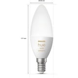 Philips Hue Kerte - E14 pærer - 2-pak, LED-lampe Philips Hue White ambiance Kerte - E14 pærer - 2-pak, Smart pære, Hvid, Bluetooth/Zigbee, Integreret LED, E14, Cool dagslys, Varm hvid