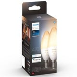 Philips Hue Kerte - E14 pærer - 2-pak, LED-lampe Philips Hue White ambiance Kerte - E14 pærer - 2-pak, Smart pære, Hvid, Bluetooth/Zigbee, Integreret LED, E14, Cool dagslys, Varm hvid