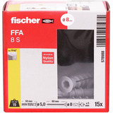 fischer Porøsbetonplugs FFA 8 S, Dyvel Lys grå