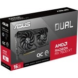 ASUS Dual -RX7600XT-O16G AMD Radeon RX 7600 XT 16 GB GDDR6, Grafikkort Radeon RX 7600 XT, 16 GB, GDDR6, 128 Bit, 7680 x 4320 pixel, PCI Express 4.0