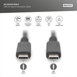 Digitus AK-300343-008-S, Kabel Sort
