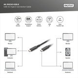 Digitus AK-300343-008-S, Kabel Sort