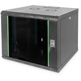 Digitus DN-19 09U-6/6-SW stativ 9U Vægmonteret stativ Sort, IT kabinet Sort, Vægmonteret stativ, 9U, 100 kg, Nøglelås, Rack skinner, 23 kg