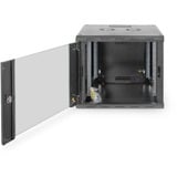Digitus DN-19 09U-6/6-SW stativ 9U Vægmonteret stativ Sort, IT kabinet Sort, Vægmonteret stativ, 9U, 100 kg, Nøglelås, Rack skinner, 23 kg