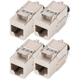 Digitus Keystone-modul Cat. 8.1, afskærmet, 4 stk., Keystone modul Sølv