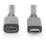 Digitus USB 2.0 forlængerledning, USB-C stik > USB-C hunstik Sort